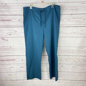 Life Women's‎ Solid Green Pull On Drawstring Waist Scrub Pants Size Small